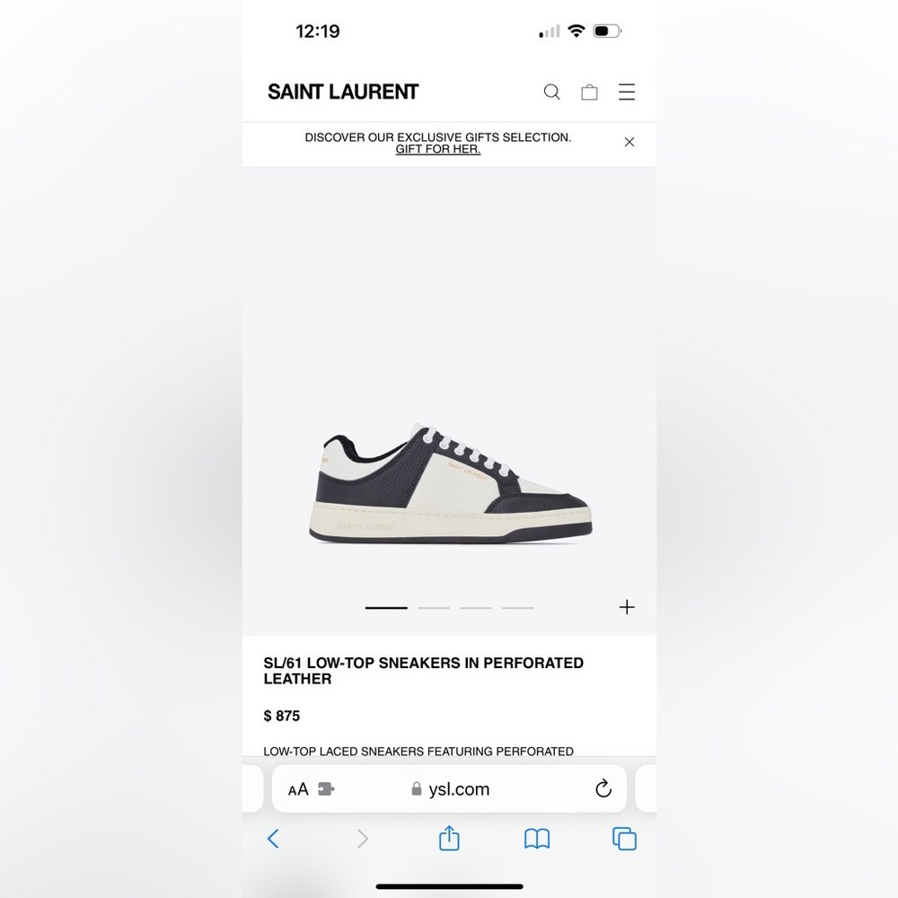 Saint Laurent SL/61 low-top sneakers, size 38